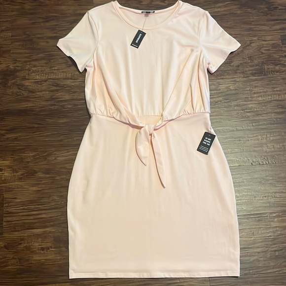 Express Dresses & Skirts - NWT EXPRESS Light Pink Tie Front T-Shirt Dress Size Medium